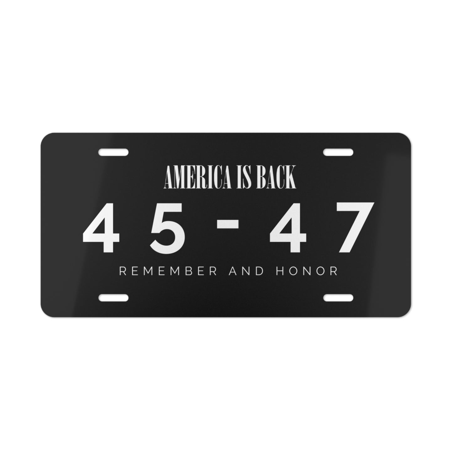 America is Back Vanity Plate - Remember and Honor